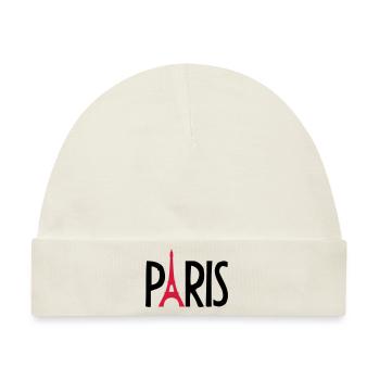 Eiffel Tower France Paris Logo - Baby Premium Organic Mütze - Naturweiß - Vorne