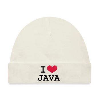 I Love Java [Developer / Geek] - Baby Premium Organic Mütze - Naturweiß - Vorne