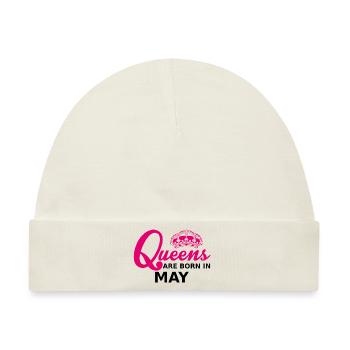 queens are born in may - Baby Premium Organic Mütze - Naturweiß - Vorne