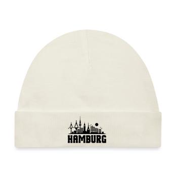 hamburg skyline stadt - Baby Premium Organic Mütze - Naturweiß - Vorne
