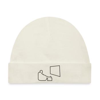 smart tv chillen auf sofa - Baby Premium Organic Mütze - Naturweiß - Vorne