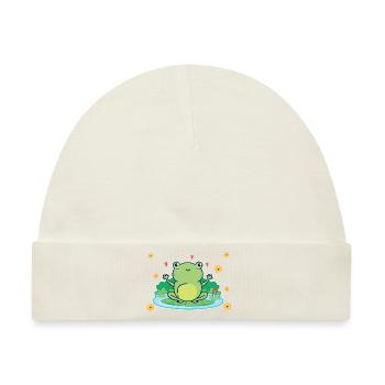 Frosch - Baby Premium Organic Mütze - Naturweiß - Vorne