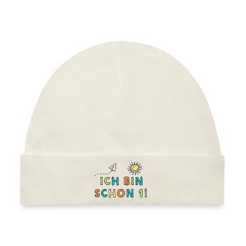 Ich bin schon eins - Baby Premium Organic Mütze - Naturweiß - Vorne