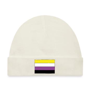 Nonbinary Flagge - Baby Premium Organic Mütze - Naturweiß - Vorne