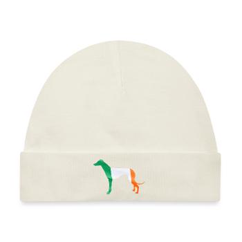 Irischer Stolz des Windhundsilhouette - Baby Premium Organic Mütze - Naturweiß - Vorne