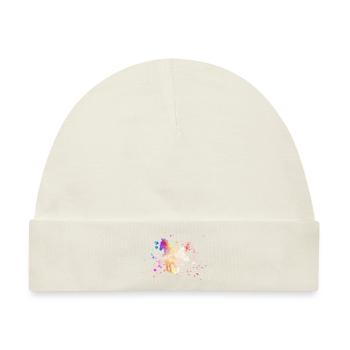 Pferde Silhouette Aquarell - Baby Premium Organic Mütze - Naturweiß - Vorne