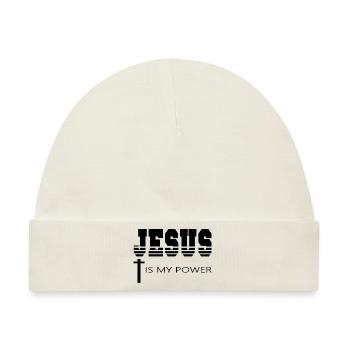 Jesus Christ Gott God - Baby Premium Organic Mütze - Naturweiß - Vorne