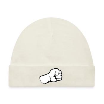 Geballte Faust Design - Baby Premium Organic Mütze - Naturweiß - Vorne