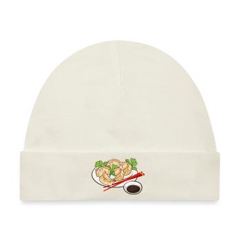 Dumplings Teller - Baby Premium Organic Mütze - Naturweiß - Vorne