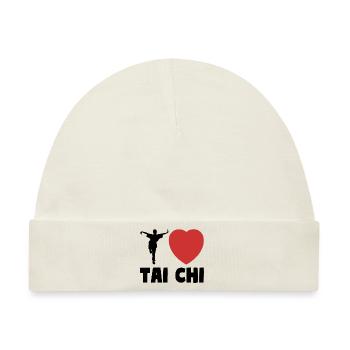 I LOVE TAI CHI Kampfsport Motto - Baby Premium Organic Mütze - Naturweiß - Vorne