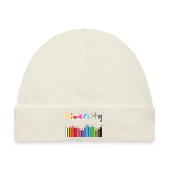Diversity Geschenk und Geschenkidee - Baby Premium Organic Mütze - Naturweiß - Vorne