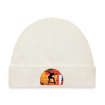 Skateboard - Baby Premium Organic Mütze - Naturweiß - Vorne
