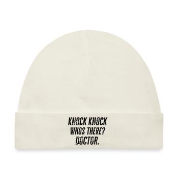 DOCTORS: Knock Knock Doctor - Baby Premium Organic Mütze - Naturweiß - Vorne