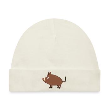 Wildschwein - Baby Premium Organic Mütze - Naturweiß - Vorne