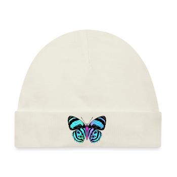 Schmetterling Schmetterling Tier bunt Farbe - Baby Premium Organic Mütze - Naturweiß - Vorne