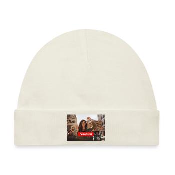 Feminist - Raise your fist - Baby Premium Organic Mütze - Naturweiß - Vorne