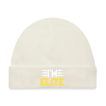 I´m Elite (gelb) - Baby Premium Organic Mütze - Naturweiß - Vorne