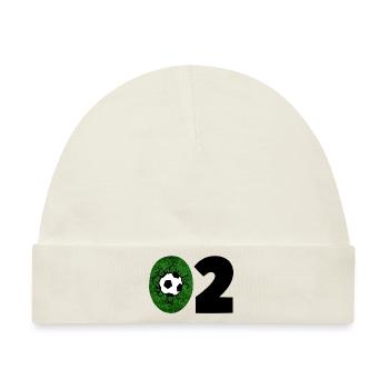 Fussball Trikot Nummer 02 - Baby Premium Organic Mütze - Naturweiß - Vorne