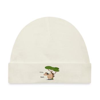 Dickes Pferd schrubbt seinen Po - Baby Premium Organic Mütze - Naturweiß - Vorne