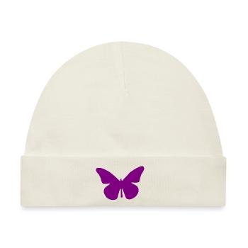 lila Schmetterling lila Schmetterling - Baby Premium Organic Mütze - Naturweiß - Vorne