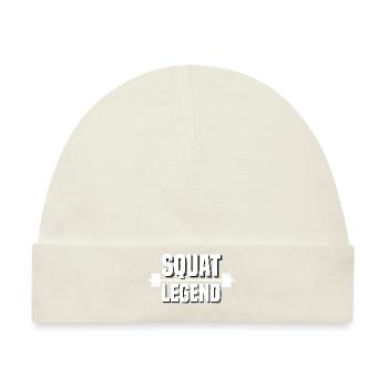 Squat Legend Powerlifting Krafttraining - Baby Premium Organic Mütze - Naturweiß - Vorne