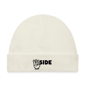 Westside W Fingerzeichen - Baby Premium Organic Mütze - Naturweiß - Vorne