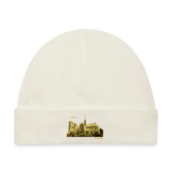 Frankreich Paris Hauptstadt Notre Dame Wahrzeichen - Baby Premium Organic Mütze - Naturweiß - Vorne