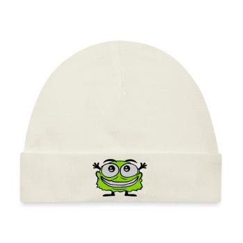 Kleines süßes haariges Monster - Baby Premium Organic Mütze - Naturweiß - Vorne