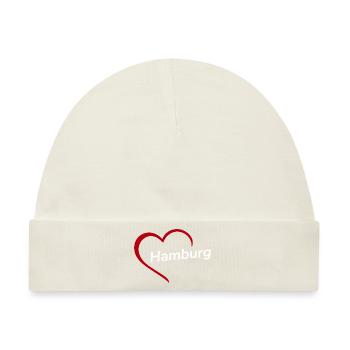 Hamburg mit Herz - Meine Stadt - I Love - Baby Premium Organic Mütze - Naturweiß - Vorne