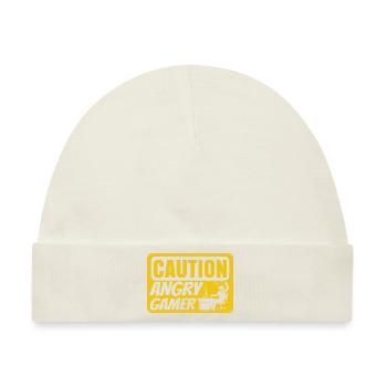 Caution Angry Gamer Video Game Player PC Console G - Baby Premium Organic Mütze - Naturweiß - Vorne