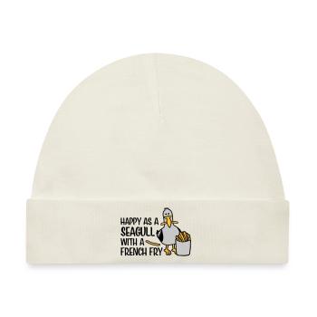 Happy as a Seagull - Baby Premium Organic Mütze - Naturweiß - Vorne