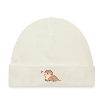 Süßes kleines molliges Otter-Kritzeln - Baby Premium Organic Mütze - Naturweiß - Vorne