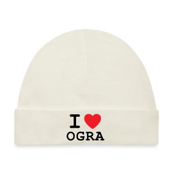 I Love OGRA - Ich liebe Ober-Grafendorf - Baby Premium Organic Mütze - Naturweiß - Vorne