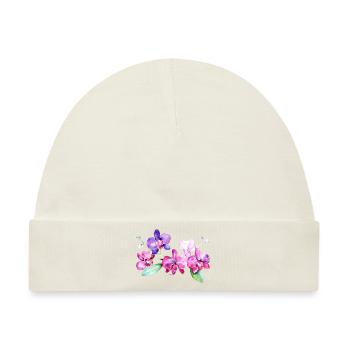 Wunderschöne Tropen Orchideen tropische Blumen - Baby Premium Organic Mütze - Naturweiß - Vorne