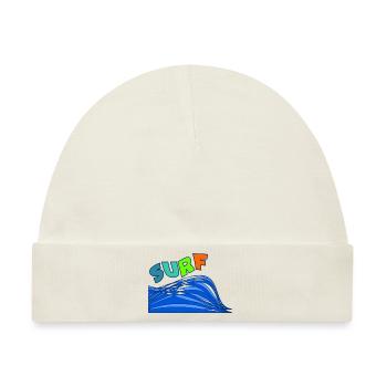 SURFEN. WELLENREITER. WELLENREITER. SPORT. FEIERTAG. REISE. - Baby Premium Organic Mütze - Naturweiß - Vorne