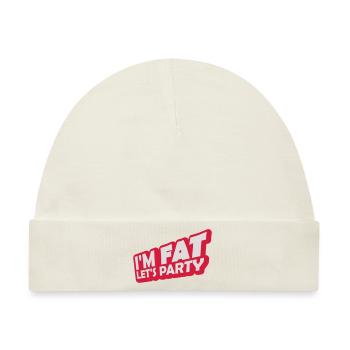 im fat lets party - Baby Premium Organic Mütze - Naturweiß - Vorne