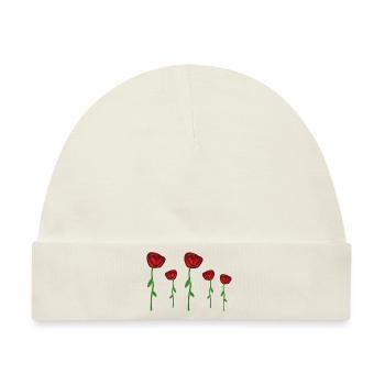 rosen rot blumen blume pflanzen - Baby Premium Organic Mütze - Naturweiß - Vorne