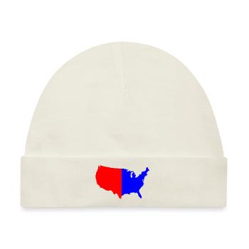 USA Rot Blaue Karte Silhouette - Baby Premium Organic Mütze - Naturweiß - Vorne