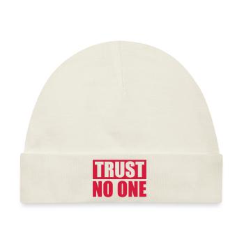 trust no one Zitat - Baby Premium Organic Mütze - Naturweiß - Vorne