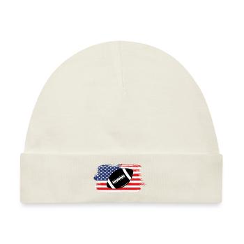 American Football USA Flagge US Football - Baby Premium Organic Mütze - Naturweiß - Vorne