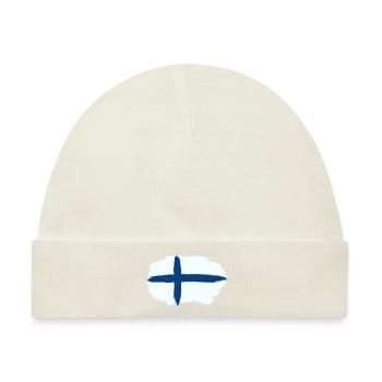 Finnland Skandinavien - Baby Premium Organic Mütze - Naturweiß - Vorne