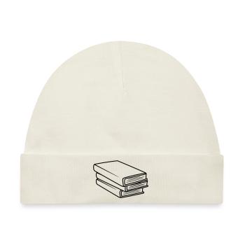 Gestapelte Bücher Comic Design - Baby Premium Organic Mütze - Naturweiß - Vorne