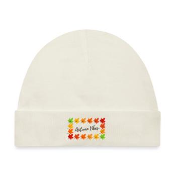 Autumn Vibes Leaves - Baby Premium Organic Mütze - Naturweiß - Vorne