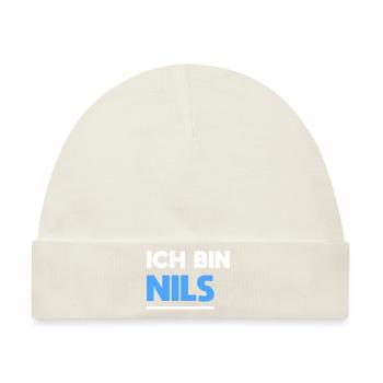Nils Name Spruch für stolze Nils - Baby Premium Organic Mütze - Naturweiß - Vorne