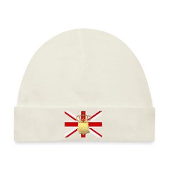 Britischer König Krönung Charles England Flagge - Baby Premium Organic Mütze - Naturweiß - Vorne