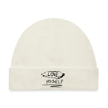 selbstliebe ich liebe mich text stolz - Baby Premium Organic Mütze - Naturweiß - Vorne