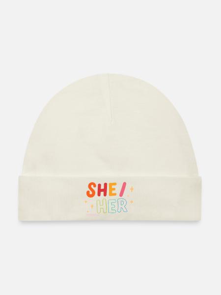 She/Her - Baby Premium Organic Mütze - Naturweiß