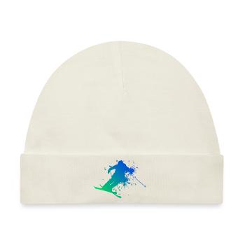 Herren Ski Jumping Slopestyle Freestyle Ski - Baby Premium Organic Mütze - Naturweiß - Vorne