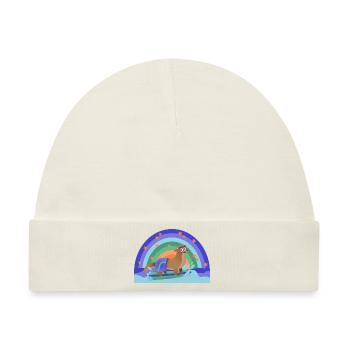 Otter Surfen Regenbogen Kidcore Kinder Geschenk - Baby Premium Organic Mütze - Naturweiß - Vorne