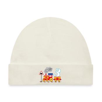 Endlich 3 Jahre dritter Geburtstag - Baby Premium Organic Mütze - Naturweiß - Vorne